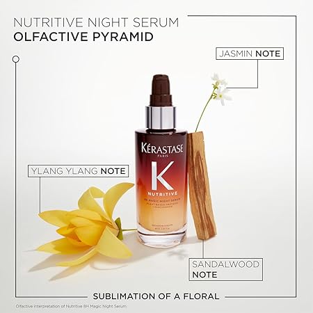 Kérastase Nutritive 8H Magic Night Hair Serum 90ml | Nourishing Overnight Hair Serum for Dry Hair | Infused with Plant-Based Proteins, Niacinamide & Glycerin