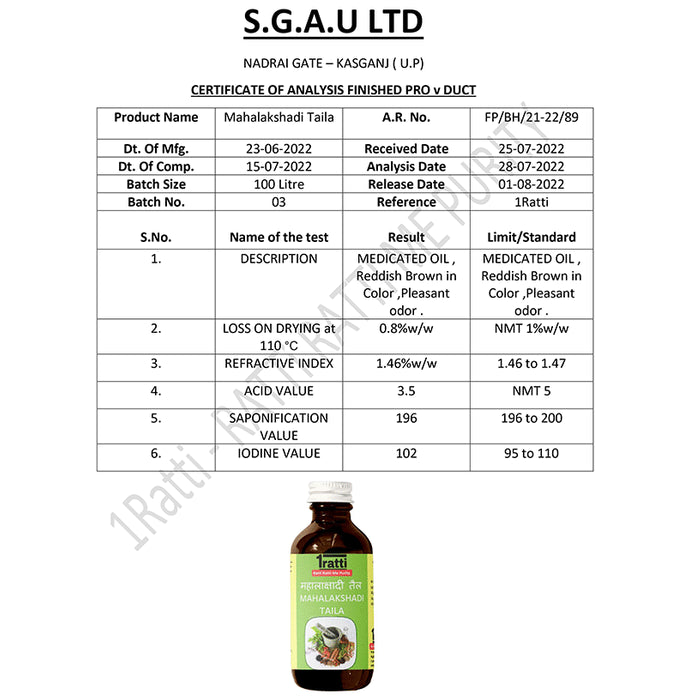 1ratti Mahalakshadi Tail Oil