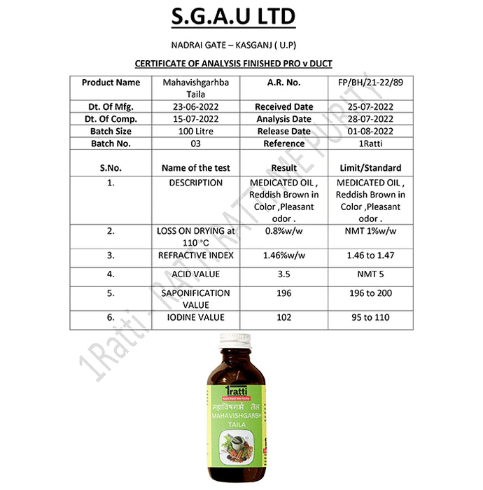 1ratti Mahavishgarbh Taila