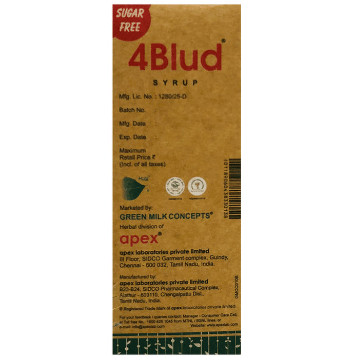 4 Blud Syrup Sugar Free