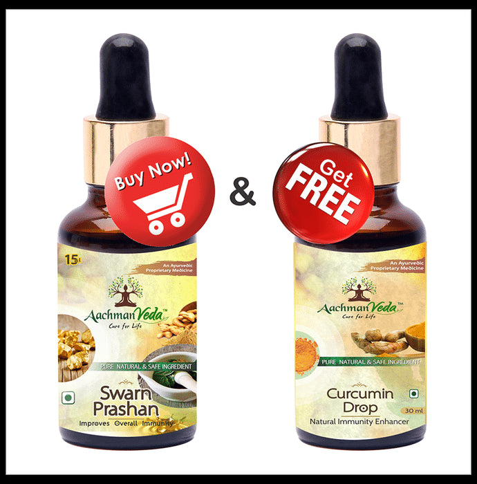 Aachman Veda Swarn Prashan Drop with Aachman Veda Curcumin Drop 30ml Free