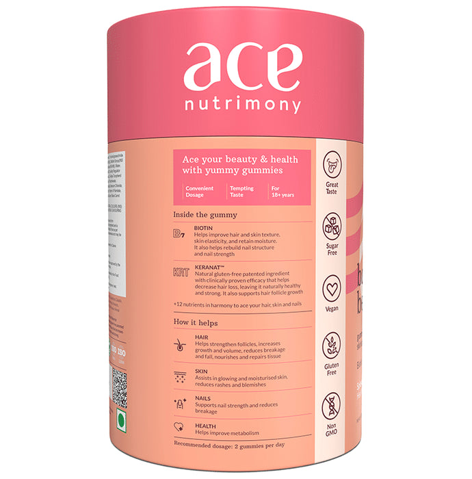 Ace Nutrimony Balanced Beauty Gummies Splendid Strawberry