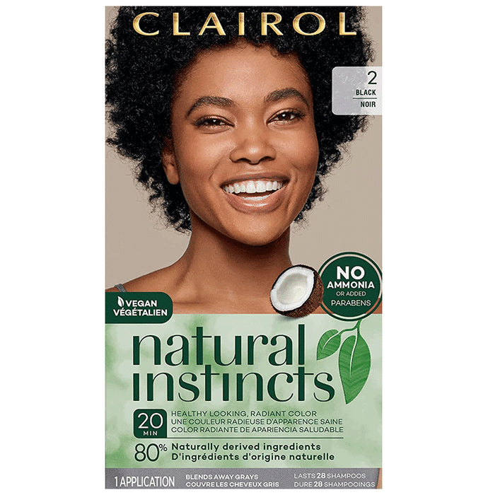 Clairol Natural Instincts Demi-Permanent Hair Dye 2 Black - Classic Derma