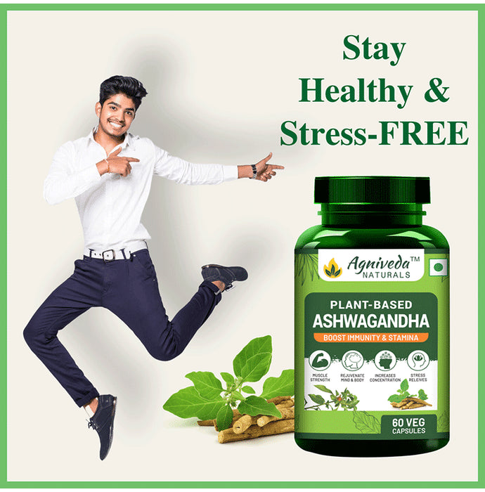 Agniveda Naturals Plant-Based Ashwagandha Veg Capsules