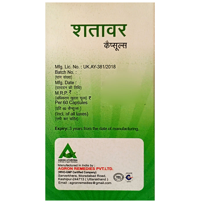 Agron Ayurveda Shatavar Women's Wellness Capsule