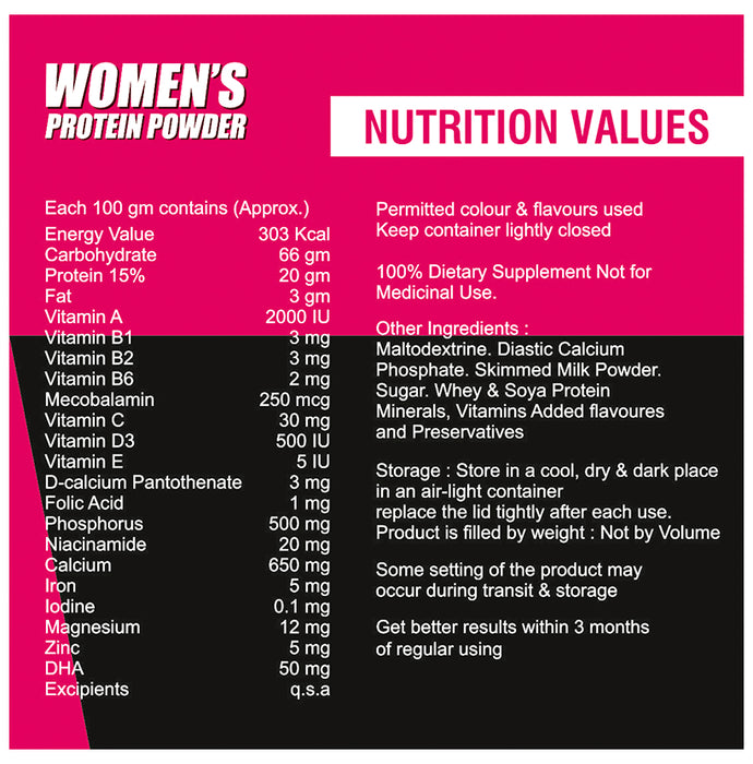 Aktive Herbals Women's Weight Gainer Protein Powder with Multivitamins & Minerals