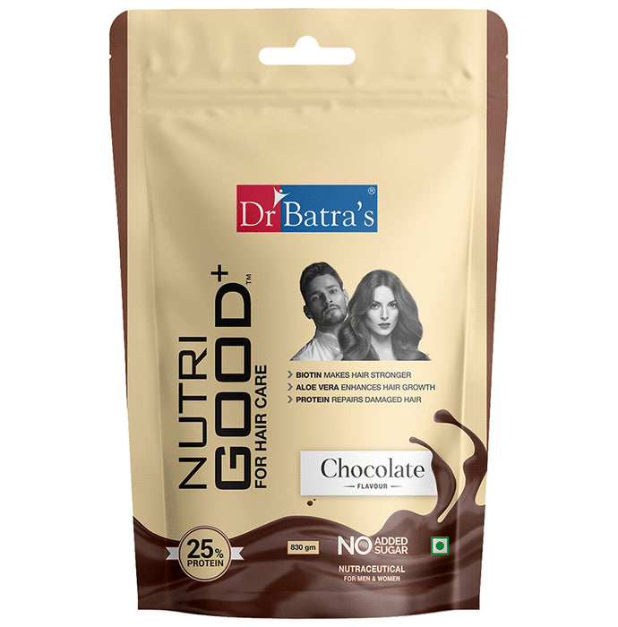 Dr Batra's Nutri Good+ for Hair Care with Biotin, Aloe Vera & Protein | No Added Sugar | Flavour Chocolate - Classic Derma