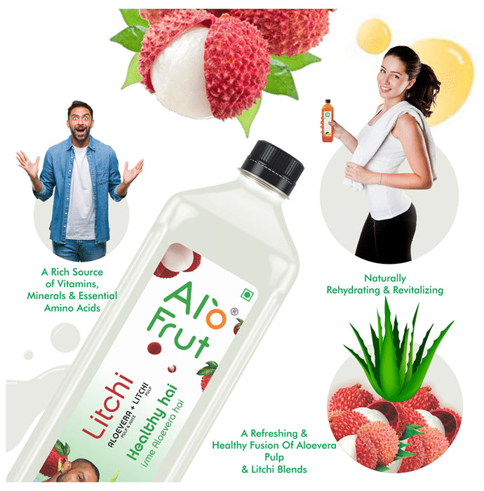 Alo Frut Aloevera + Litchi Juice