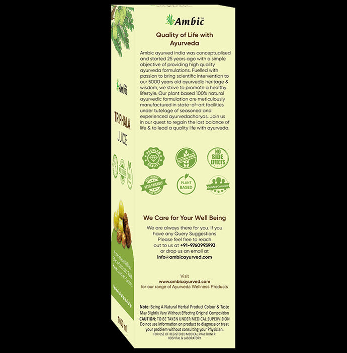 Ambic Combo Pack of Triphala Tablet 60 and Triphala Juice 1000ml
