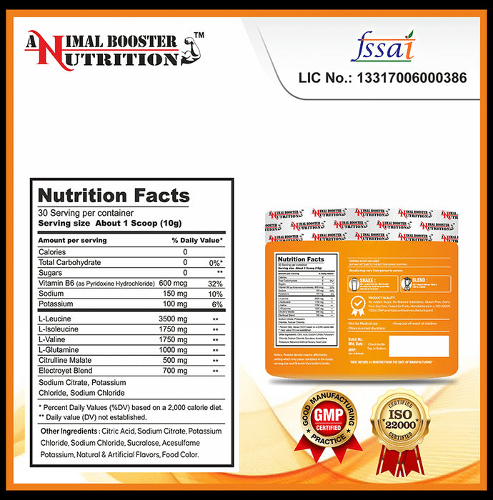 Animal Booster Nutrition BCAA Instanized Powder Watermelon