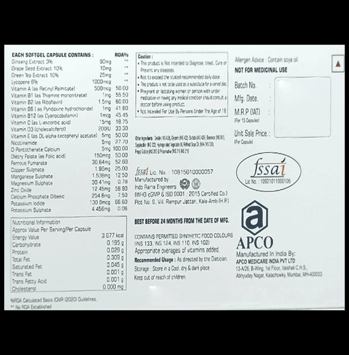 Apco Oxygin-40 Softgel Capsule