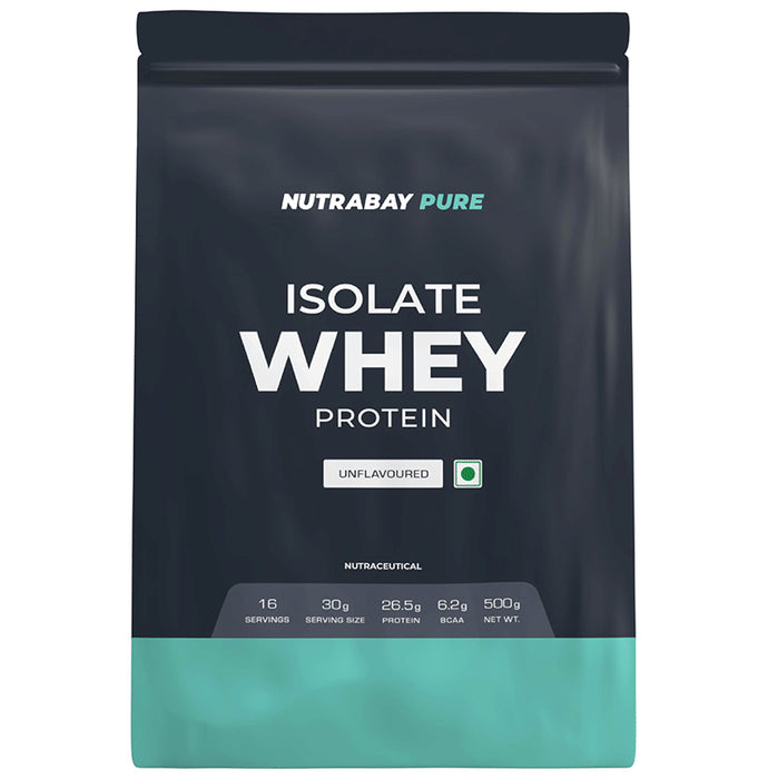 Nutrabay Pure Whey Isolate for Muscle Recovery | No Added Sugar | Powder Unflavoured - Classic Derma