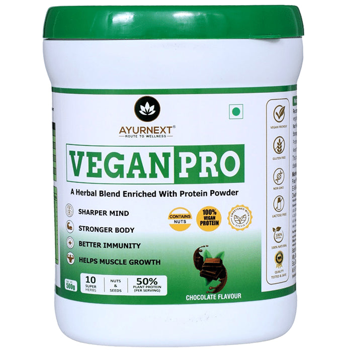 Ayurnext Vegan Pro Protein Powder Chocolate - Classic Derma
