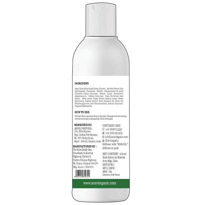 Aravi Organic Rosemary Hair Growth Shampoo Enriched With Rosemary, Green Tea & Caffeine Shampoo