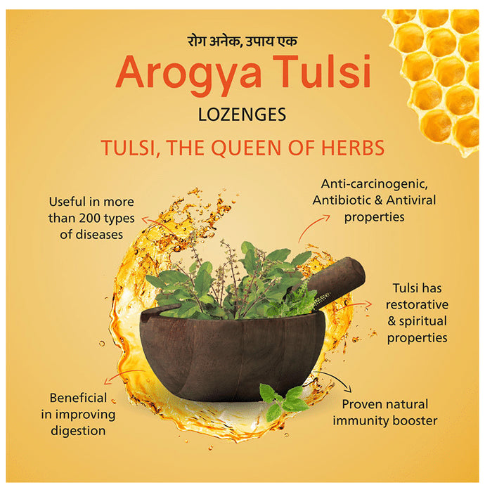 Arogya Tulsi Lozenges (6 Each) Honey Lemon
