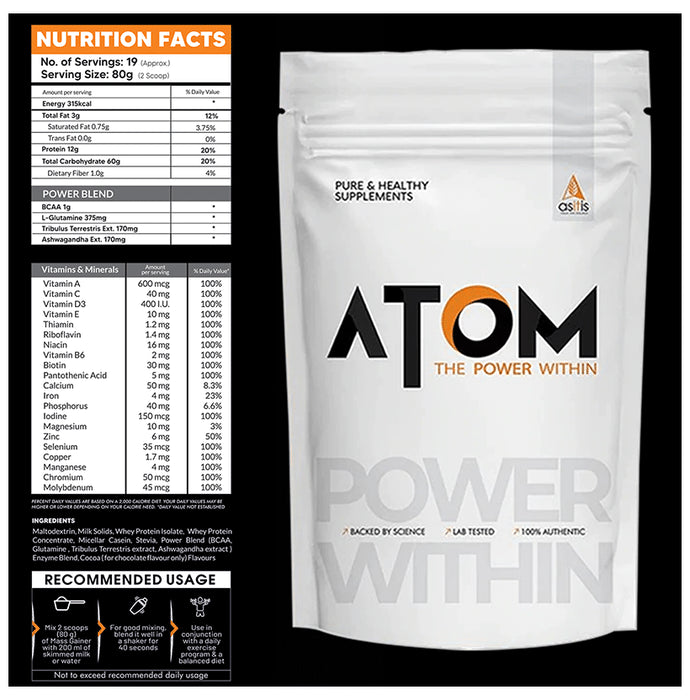 AS-IT-IS Nutrition Atom Mass Gainer Double Rich Chocolate