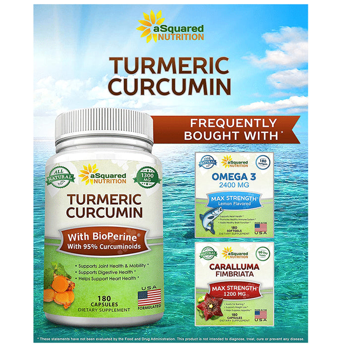 Asquared Nutrition Turmeric Curcumin 1300mg Capsule
