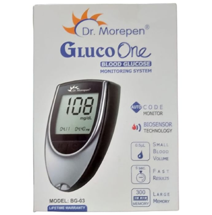 Dr Morepen BG 03 Gluco One Blood Glucose Monitoring System (Only Glucometer) | Diabetes Monitoring Devices | Blood Glucose Monitors - Classic Derma