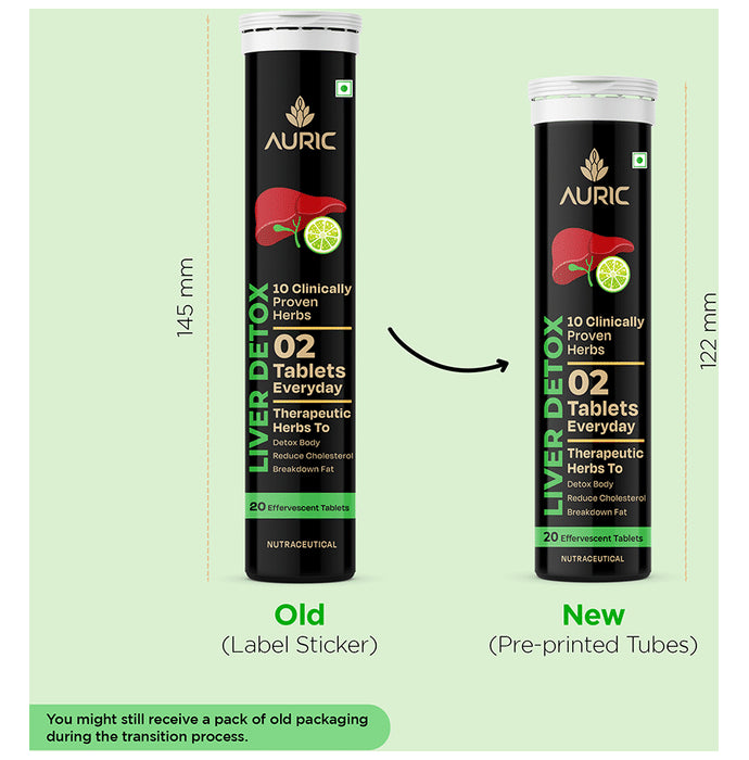Auric Liver Detox Effervescent Tablet with No Added Sugar | Gluten-Free
