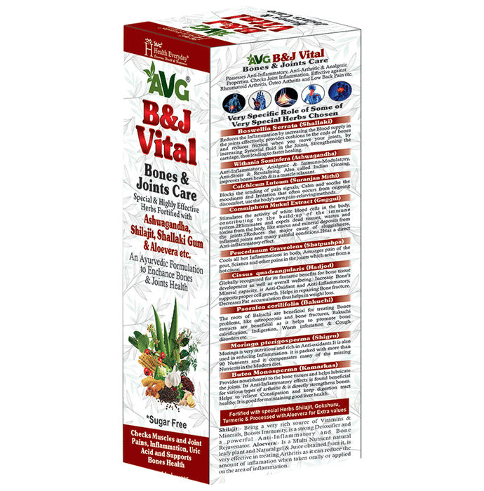 AVG B&J Vital Bones & Joints Care Syrup Sugar Free
