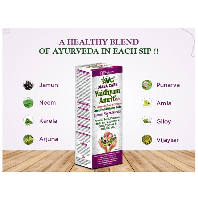AVG Diaba Care Diaba Care Vaidhyam Amrit Plus with Jamun, Neem & Karela