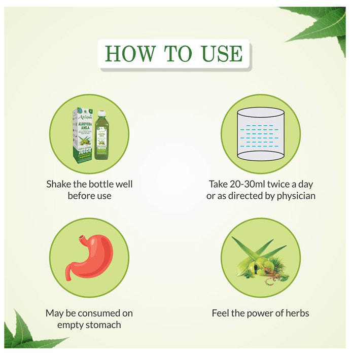 Axiom Aloevera Amla Juice | For Weight Management & Blood Purification | No Added Sugar Juice No Added Sugar