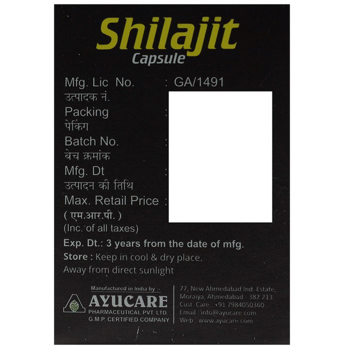 Ayucare's Shilajit Capsule (30 Each)