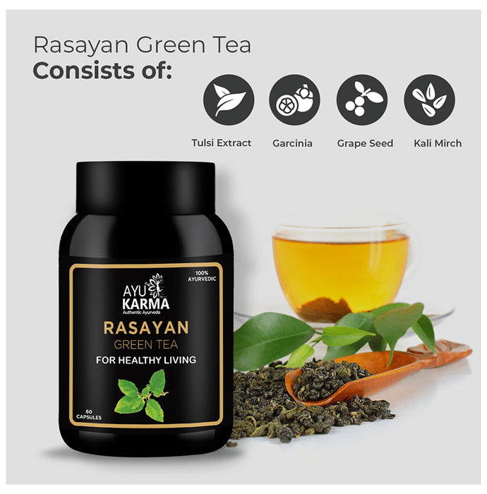 Ayukarma Rasayan Green Tea Capsule (60 Each)