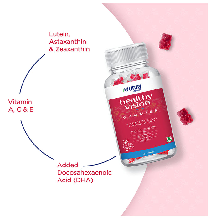 Ayuray Organics Healthy Vision Gummies (30 Each) Strawberry