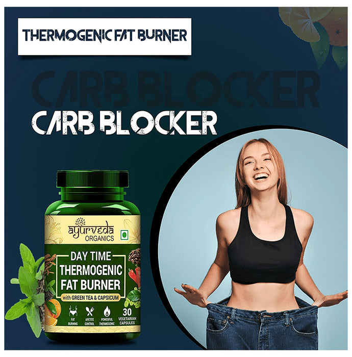 Ayurveda Organics Day Time Thermogenic Fat Burner Vegetarian Capsule