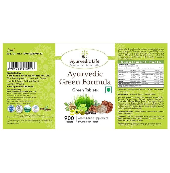 Ayurvedic Life Ayurvedic Green Formula Green Tablet