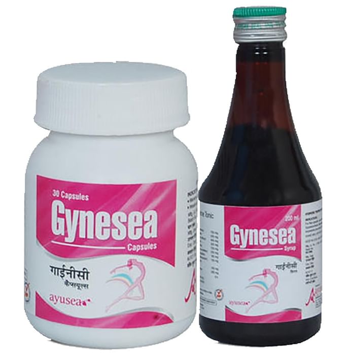 Ayusea Combo Pack of Gynesea Syrup (200ml Each) and Capsule (30 Each) - Classic Derma