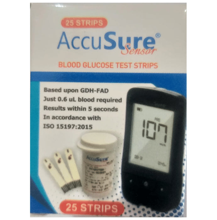 AccuSure Sensor Blood Glucose Test Strip (Only Strips) - Classic Derma