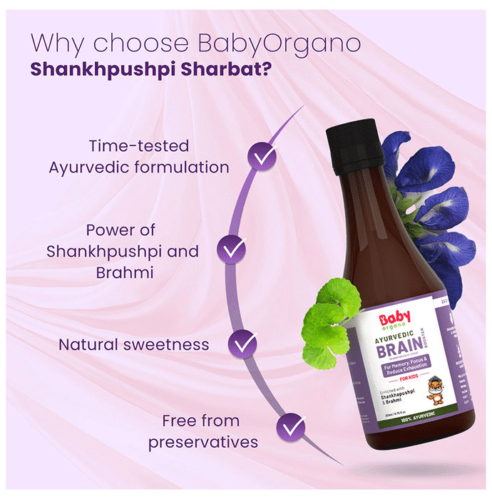 Baby Organo Ayurvedic Brain Booster Shankhpushpi Syrup (200ml Each)