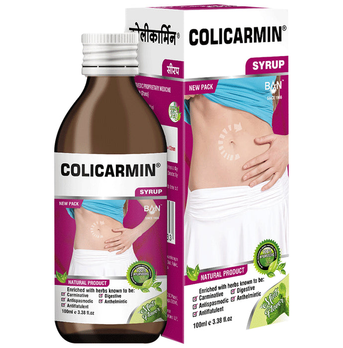 Colicarmin Syrup Mint | Relieves Bloating & Abdominal Distension| Syrup Mint - Classic Derma