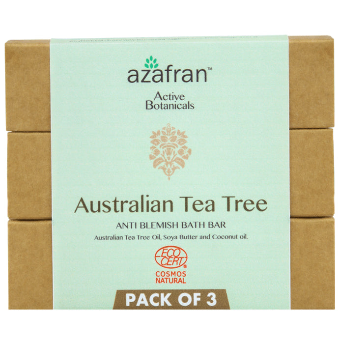 Azafran Australian Tea Tree Anti Blemish Bath Bar (100gm Each) - Classic Derma