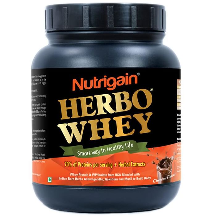 Nutrigain Herbo Whey Protein Powder Chocolate - Classic Derma