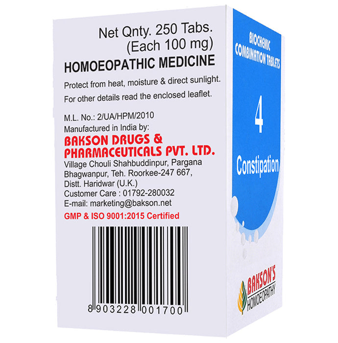 Bakson's Homeopathy Biocombination 4 Tablet