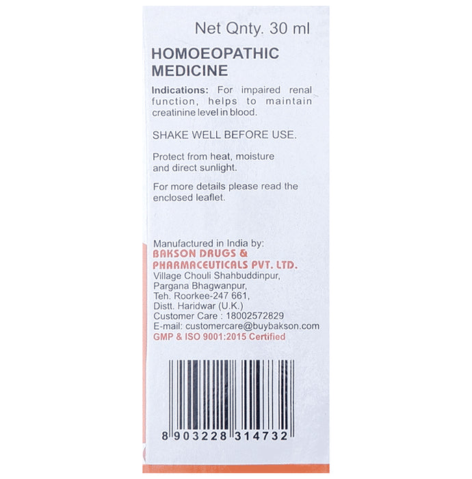 Bakson's Homeopathy Creatinine Aid Drop for Veterinary Use