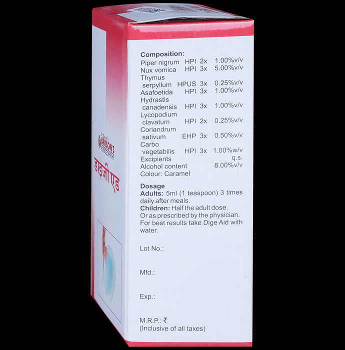 Bakson's Homeopathy Dige Aid Syrup