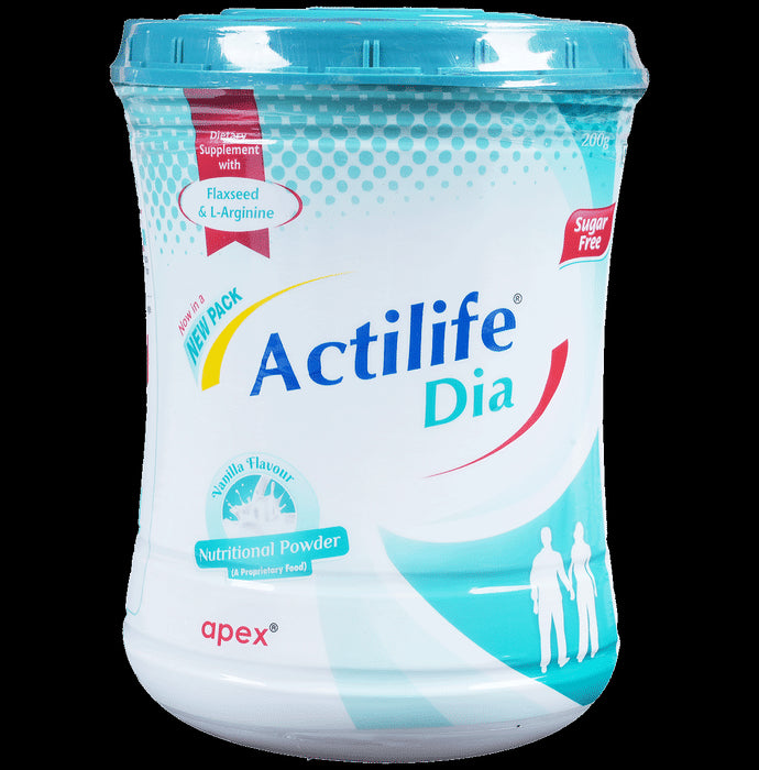 Actilife Dia with Flaxseed & L-Arginine | Sugar Free | Flavour Vanilla Powder - Classic Derma