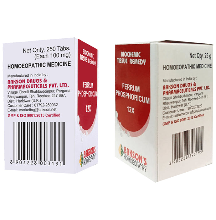 Bakson's Homeopathy Ferrum Phosphoricum Biochemic Tablet 12X