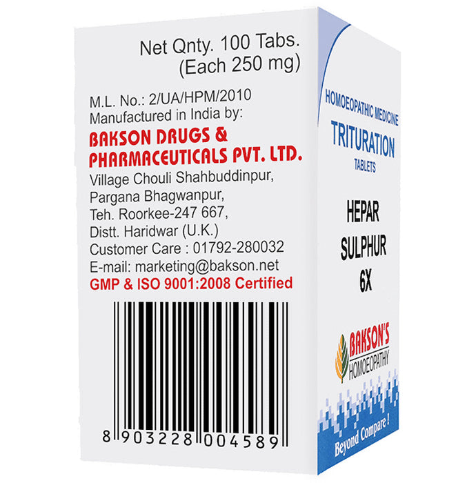 Bakson's Homeopathy Hepar Sulphur 6X
