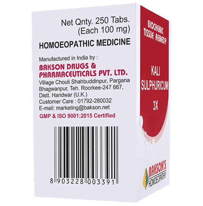 Bakson's Homeopathy Kali Sulphuricum Biochemic Tablet 3X