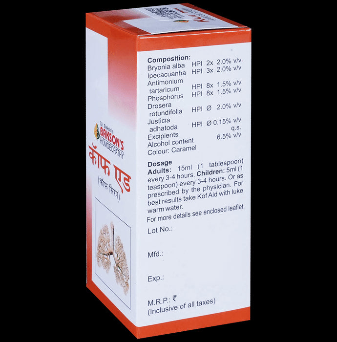 Bakson's Homeopathy Kof Aid Cough Syrup