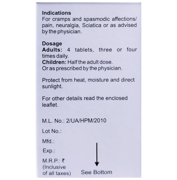 Bakson's Homeopathy Magnesium Phosphoricum Biochemic Tablet 6X