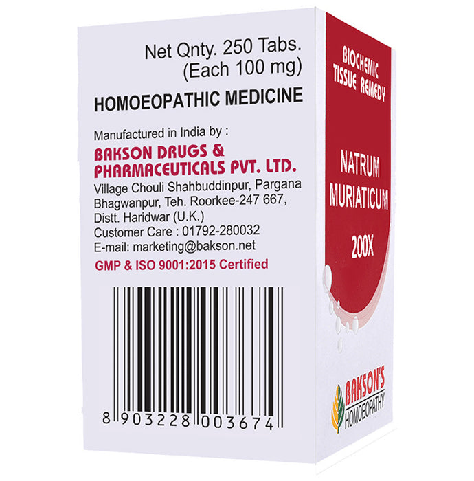 Bakson's Homeopathy Natrum Muriaticum Biochemic Tablet 200X