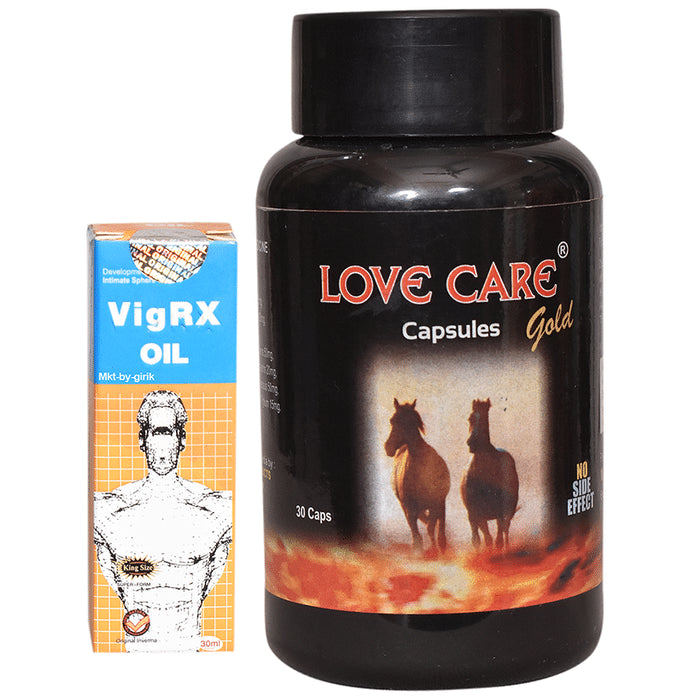 Combo Pack Of Love Care Gold 30 Capsule & Vigrx Oil 30ml - Classic Derma