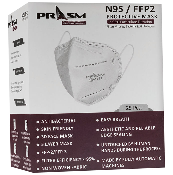 Prism N95/FFP2 Protection Mask White - Classic Derma