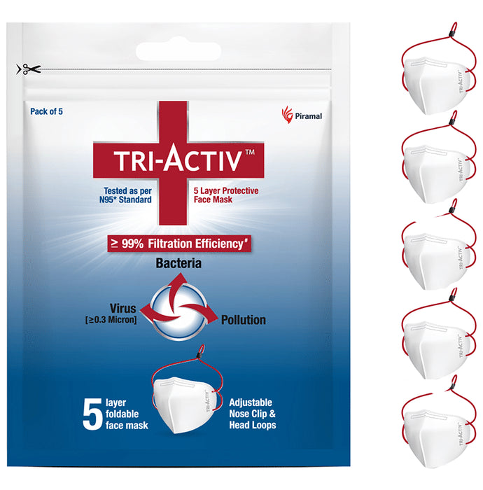 Tri-Activ 5 Layer Protective Face Mask with Head Loop - Classic Derma